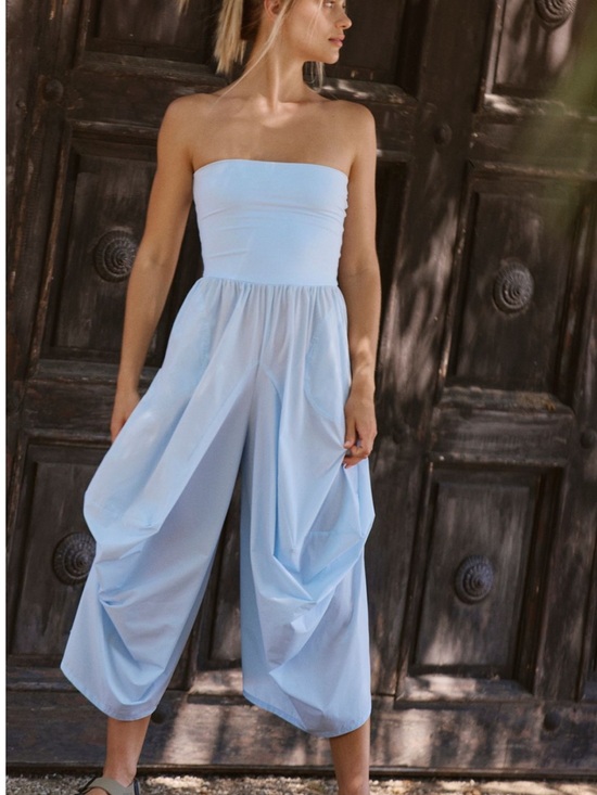 Free People Pants - Free People Way Back convertible one-piece in baseline blue M